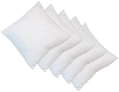 Changers Polyester Fibre Solid Cushion Pack of 5(White)