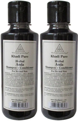 

Khadi Pure Herbal Amla Shampoo + Conditioner - 210ml (Set of 2)(420 ml)