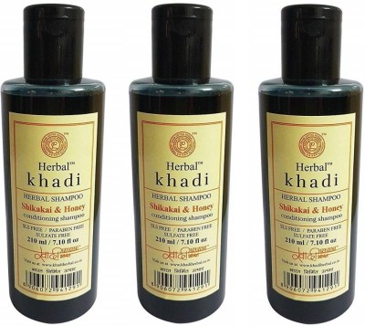 

Herbal Khadi Shikakai & Honey Conditioning Shampoo- pack of 3(210 ml)