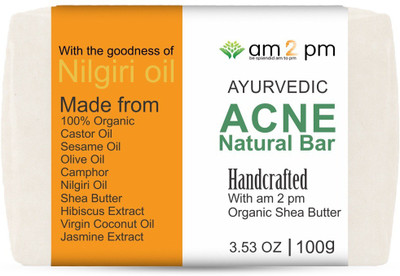 

AM2PM 100% Ayurvedic Acne Natural Bar Soap-With the goodness of Nilgiri oil(100 g)