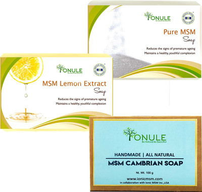 

Ionule Pure MSM For Natural Beauty, MSM Lemon Extract And Cambrian Soap Pack of 3(300 g, Pack of 3)