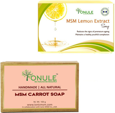 

Ionule MSM Lemon Extract And Carrot Soap Combo of 2(200 g, Pack of 2)