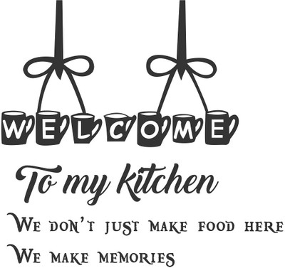 WALLSTICK 60 cm Welcome To My Kitchen Removable Sticker(Pack of 1)