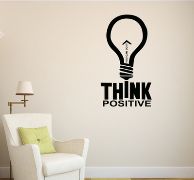 TRIDENT 65 cm Think positive Removable Sticker(Pack of 1)