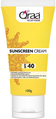 

Qraa Sunscreen Cream SPF 40 - SPF 40(100 g)