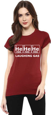 Aseria Graphic Print Women Round Neck Red T-Shirt