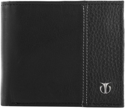 Titan Men Casual Black Genuine Leather Wallet(6 Card Slots)