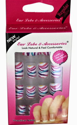 

Ear Lobe & Accessories Fancy Designer Full Covrage 12pcs Nails (N0-77) multi(Pack of 12)