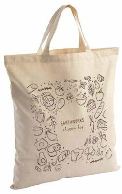 

EARTHWORKS Cotton cloth SHOPPING BAG Multipurpose Bag(White, 10 L)