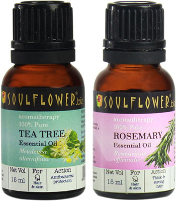 

Soulflower Tea Tree & Rosemary Essential Oil Set of 2(15 ml)