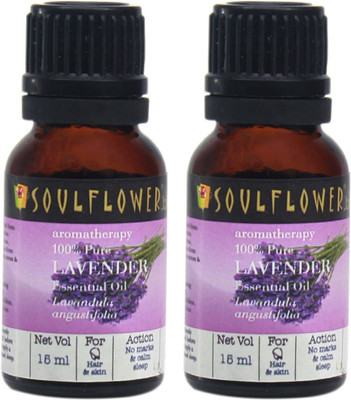 

Soulflower Lavender Essential Oil Set of 2(15 ml)