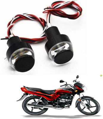 RWT Motorcycle DRL/Turn Signal LED Light Blinker Indicator Handle Bar End-059 Indicator Light Motorbike LED for Hero (12 V, 18 W)(Passion Plus, Pack of 2)