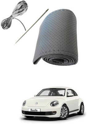 AYW Hand Stiched Steering Cover For Volkswagen Beetle(Grey, Leather)
