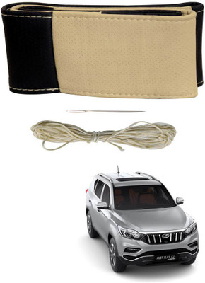 AYW Hand Stiched Steering Cover For Mahindra Universal For Car(Black, Beige, Leather)