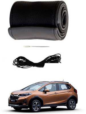 AYW Hand Stiched Steering Cover For Honda Universal For Car(Grey, Black, Leather)
