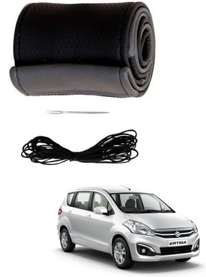 AYW Hand Stiched Steering Cover For Maruti Ertiga(Grey, Black, Leather)