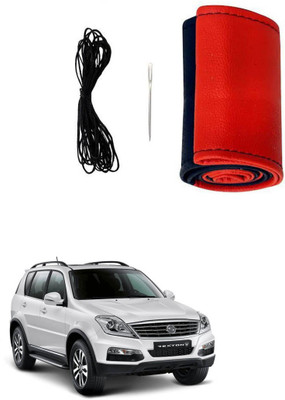 AYW Hand Stiched Steering Cover For SsangYong SsangYong Rexton(Red, Black, Leather)