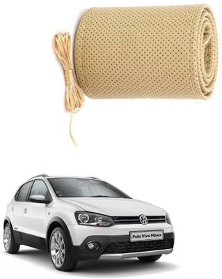 AYW Hand Stiched Steering Cover For Volkswagen Polo Exquisite(Beige, Leather)