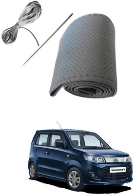 AYW Hand Stiched Steering Cover For Maruti WagonR Stingray(Grey, Leather)