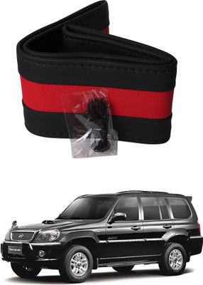AYW Hand Stiched Steering Cover For Hyundai Terracan(Black, Red, Leather)