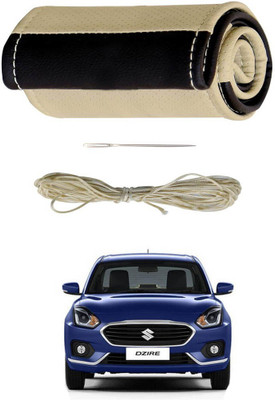 AYW Hand Stiched Steering Cover For Maruti New Dzire(Beige, Brown, Leather)
