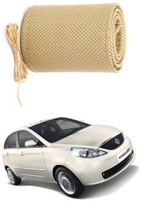 AYW Hand Stiched Steering Cover For Tata Indica Vista(Beige, Leather)