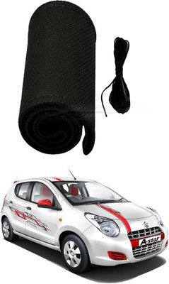 AYW Hand Stiched Steering Cover For Maruti A-Star(Black, Leather)