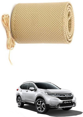 AYW Hand Stiched Steering Cover For Honda CR-V(Beige, Leather)