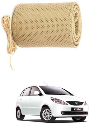 AYW Hand Stiched Steering Cover For Tata Vista(Beige, Leather)