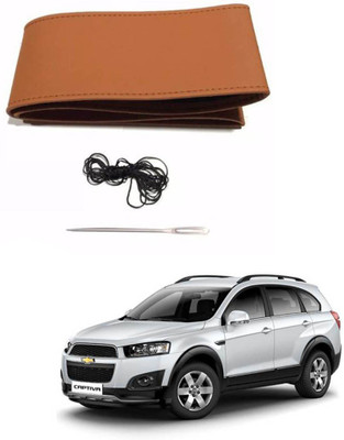 AYW Hand Stiched Steering Cover For Chevrolet Captiva(Tan, Leather)