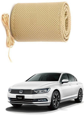AYW Hand Stiched Steering Cover For Volkswagen Passat(Beige, Leather)