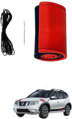 AYW Hand Stiched Steering Cover For Nissan Terrano(Red, Black, Leather)