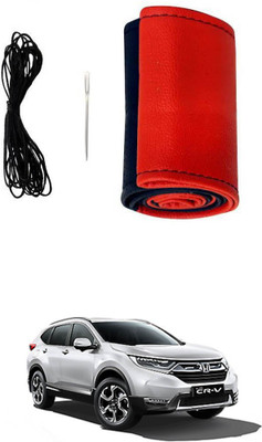 AYW Hand Stiched Steering Cover For Honda CR-V(Red, Black, Leather)