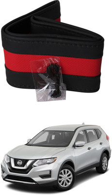 AYW Hand Stiched Steering Cover For Nissan Universal For Car(Black, Red, Leather)