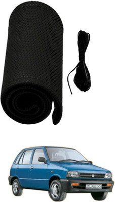 AYW Hand Stiched Steering Cover For Maruti 800(Black, Leather)