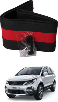 AYW Hand Stiched Steering Cover For Tata Universal For Car(Black, Red, Leather)