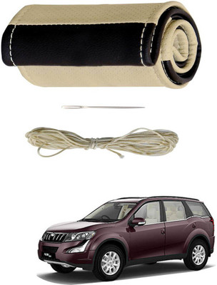 AYW Hand Stiched Steering Cover For Mahindra XUV 500(Beige, Brown, Leather)