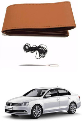 AYW Hand Stiched Steering Cover For Volkswagen Polo(Tan, Leather)