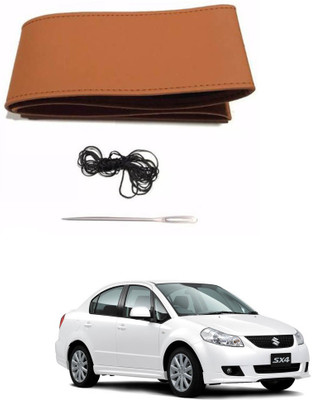 AYW Hand Stiched Steering Cover For Maruti SX4(Tan, Leather)