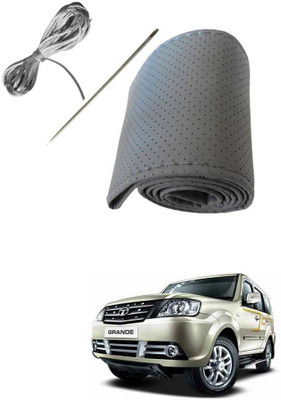 AYW Hand Stiched Steering Cover For Tata Grand Dicor(Grey, Leather)