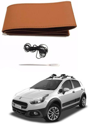 AYW Hand Stiched Steering Cover For Fiat Avventura(Tan, Leather)