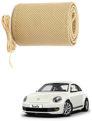 AYW Hand Stiched Steering Cover For Volkswagen Beetle(Beige, Leather)