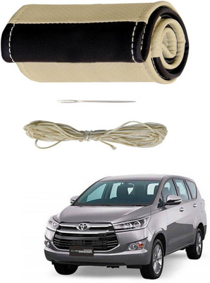 AYW Hand Stiched Steering Cover For Toyota Innova(Beige, Brown, Leather)