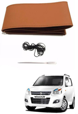 AYW Hand Stiched Steering Cover For Maruti WagonR(Tan, Leather)