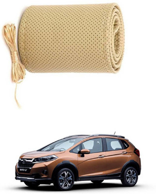 AYW Hand Stiched Steering Cover For Honda Universal For Car(Beige, Leather)