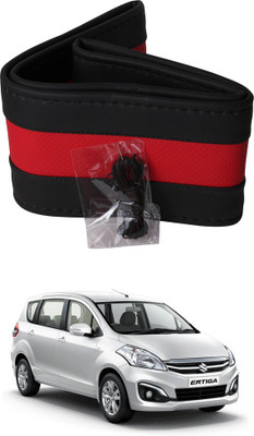 AYW Hand Stiched Steering Cover For Maruti Ertiga(Black, Red, Leather)