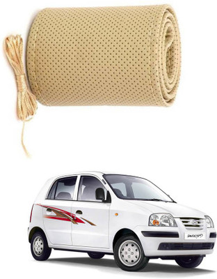 AYW Hand Stiched Steering Cover For Hyundai Santro Xing(Beige, Leather)