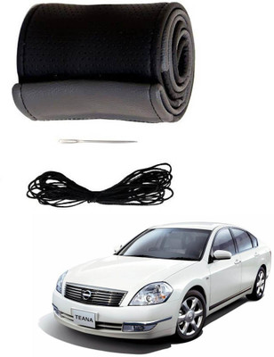 AYW Hand Stiched Steering Cover For Nissan Teana(Grey, Black, Leather)