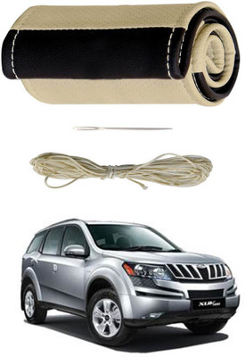 AYW Hand Stiched Steering Cover For Mahindra XUV(Beige, Brown, Leather)