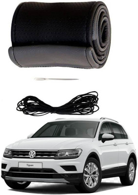 AYW Hand Stiched Steering Cover For Volkswagen NA(Grey, Black, Leather)